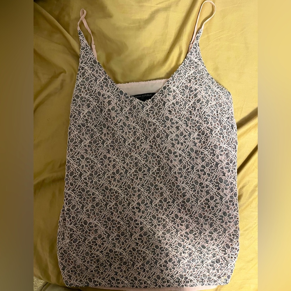 Banana Republic Pink and Black Floral Top